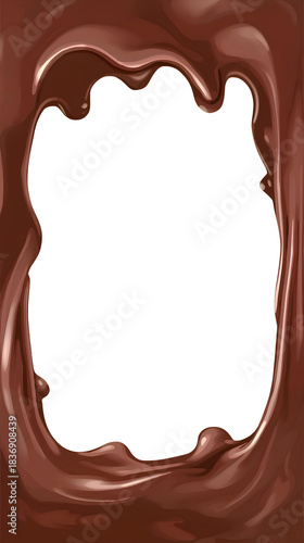 背景素材 溶けたチョコレートのフレーム PNG Background Melty Chocolate Frame （Generative AI）