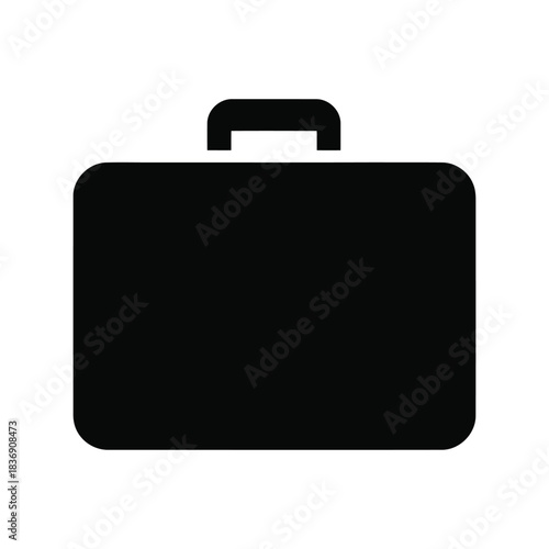 Classic business briefcase silhouette icon, work, finance, management, professional case vector