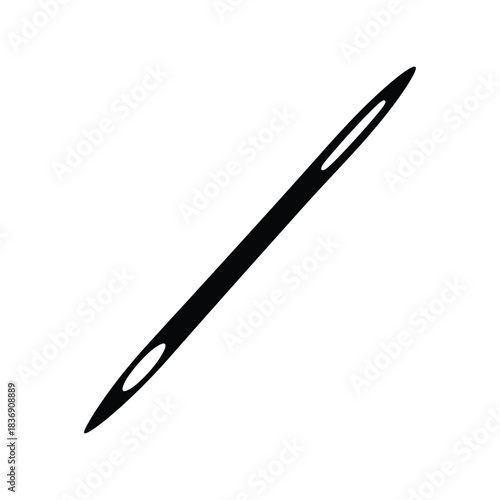 Black sewing needle vector icon, tailor equipment, threading, fashion, crafting, handmade item graphic