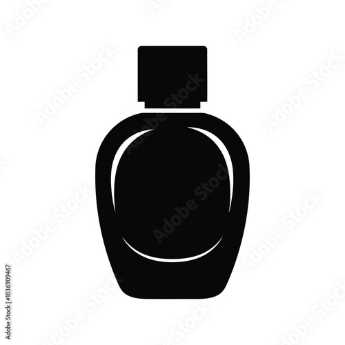 Luxury perfume bottle silhouette icon, cosmetic and fragrance product, beauty and fashion vector