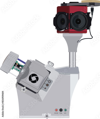 Land scanner portable technology for mapping equipment isolated on transparent background.eps