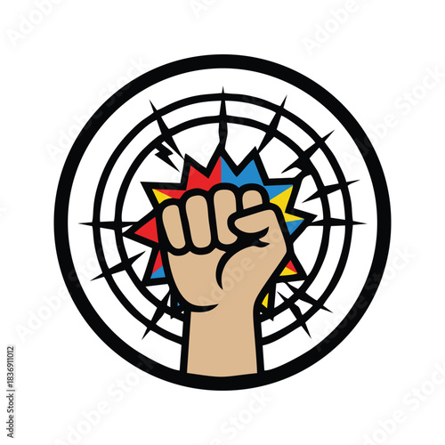 Pop Art Fist Punch: Power, Protest & Revolution Icon