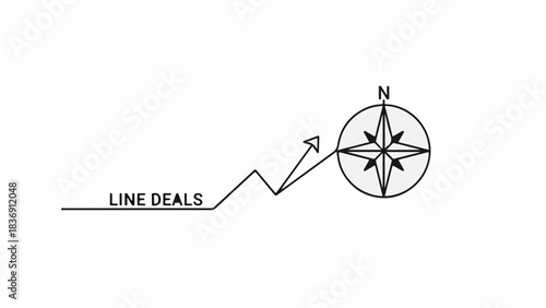 Navigational symbol with a rising graph indicating business growth and direction.