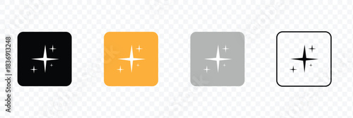 Star icon collection. twinkling stars symbols in white design. vector illustration. design elements. isolated PNG transparent background .Vector illustration. EPS 10 .