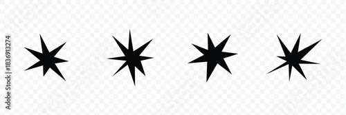 Star icon collection. twinkling stars symbols in white design. vector illustration. design elements. isolated PNG transparent background .Vector illustration. EPS 10 .