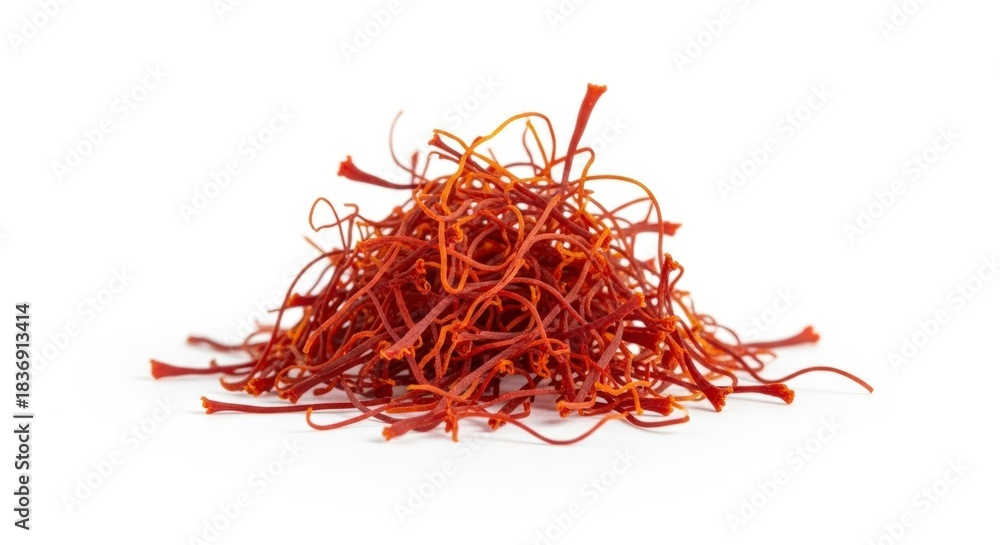 Naklejka premium Saffron threads isolated on white background