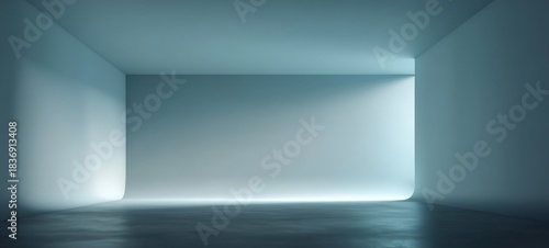 Wallpaper Mural Clean cool-toned studio backdrop with soft diffused lighting, ultra minimal commercial style, smooth surface, wide negative space, perfect for high-end advertising and product photography Torontodigital.ca