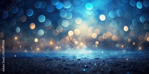 Enchanted Night Scene Glimmering Lights and Hazy Atmosphere Above a Dark Ground