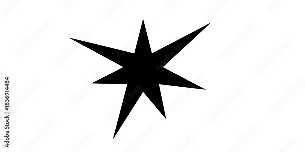Obraz premium Black star icon on white background