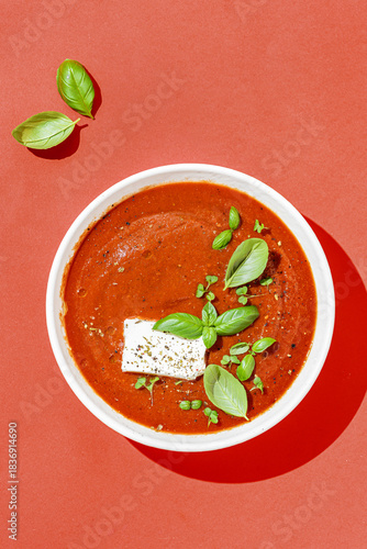 cottage cheese cheesecakes with strawberries, croissant and porridge with strawberries. breakfast in the restaurant