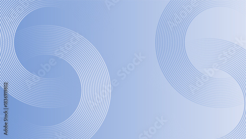 Abstract circle lines on light blue background. Geometric stripe line art design for poster, brochure, cover, website, header, web banner, presentation. vector illustration