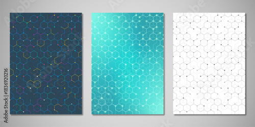 Abstract geometric background with hexagons shape pattern for a business brochure or cover book, page layout, flyer design, and poster template