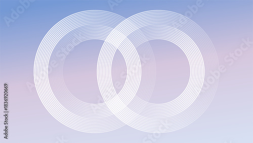 Abstract circle lines on light blue background. Geometric stripe line art design for poster, brochure, cover, website, header, web banner, presentation. art