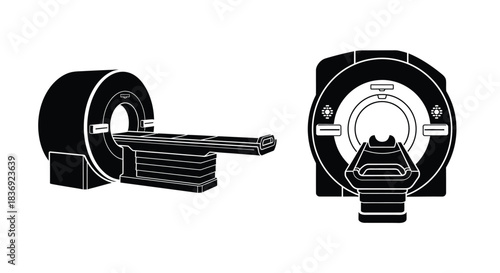 MRI machine illustrations for medical contexts