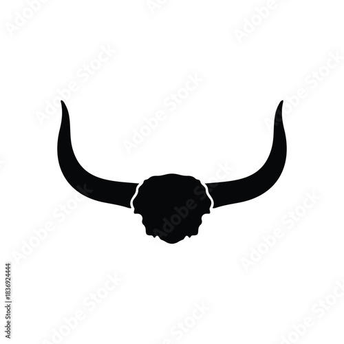 Yak horns silhouette icon vector flat illustration design.