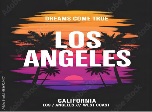 Los angeles california sunset palm trees