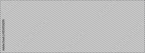 Thin slash line seamless pattern. Repeated fine diagonal lines background. Pinstripe wallpaper. Black and white tilted slanted strip backdrop. Repeating oblique linear texture overlay.EPS10
