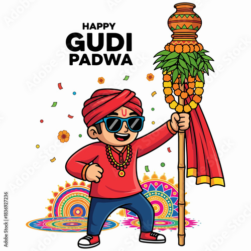 Gudi Padwa celebration with Cartoon characters