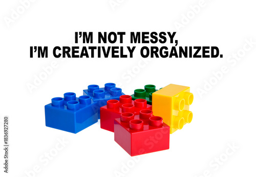 Building blocks with quote, creatively organized concept