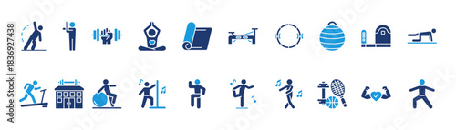 pilates icon sheet glyph blue 