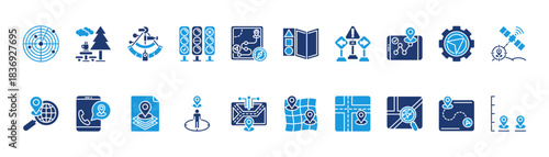 gps navigation icon sheet glyph blue