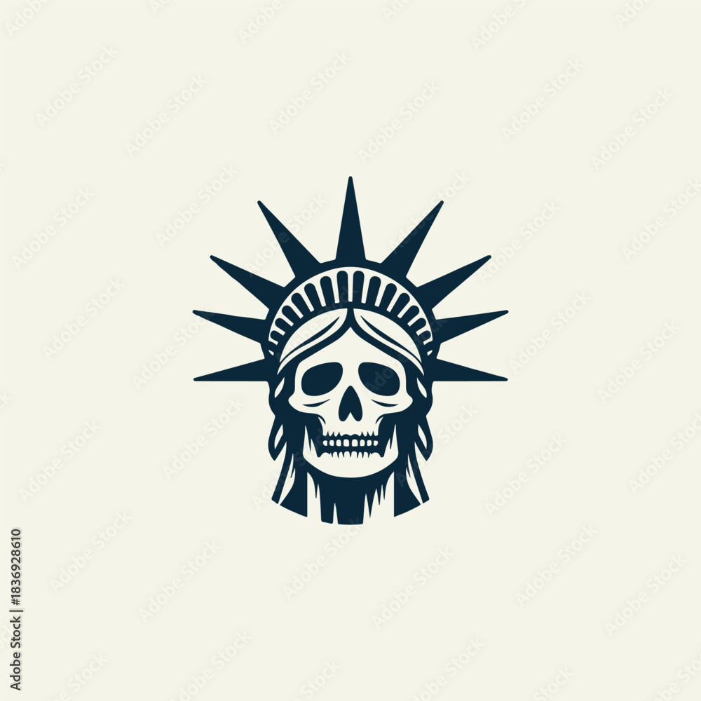 Fototapeta premium Skull Liberty Logo