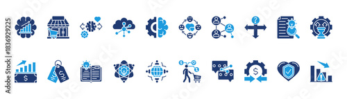 behavioral economic icon sheet glyph blue