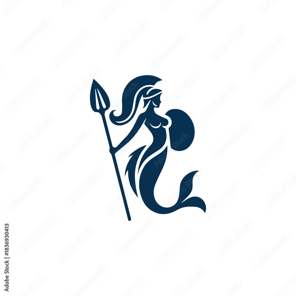 Fototapeta premium Mermaid Warrior Logo