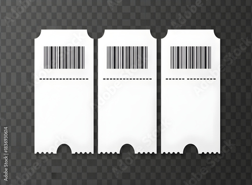 Ticket blank template with barcode