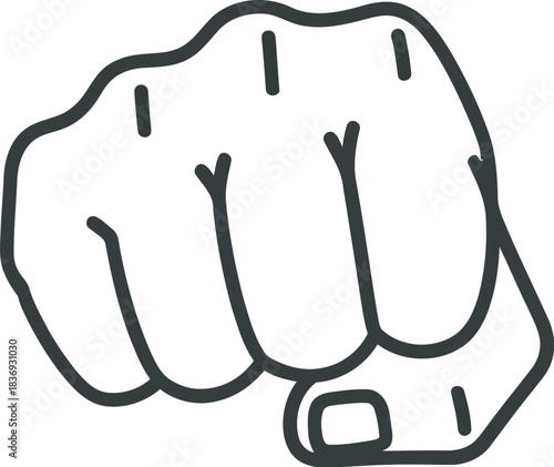 Bold fist icon symbolizing strength, power, and determination.