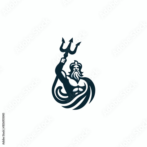 Poseidon God of the Sea Logo