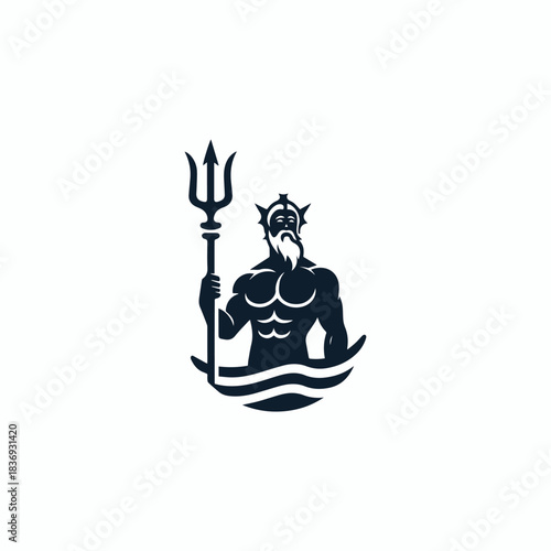 Poseidon God of the Sea Logo
