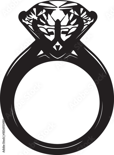 Detailed Diamond Ring Silhouette jewelry engagement