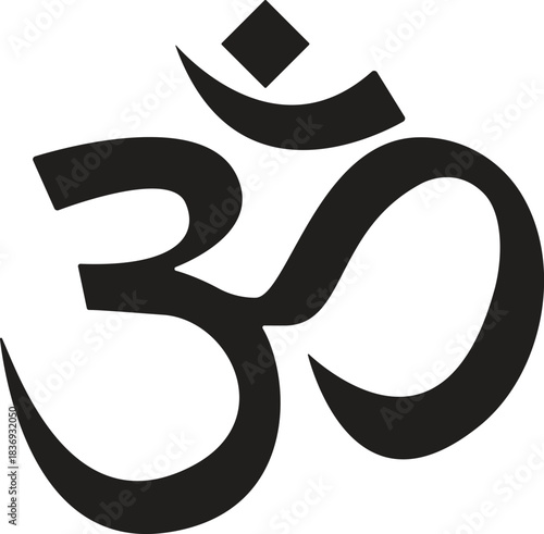 Om Symbol Spiritual Icon Vector Illustration 