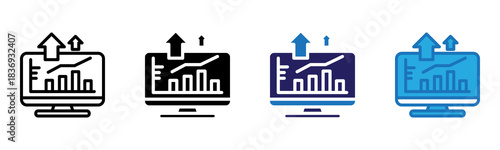 Market Fluctuation Icon Multi Style Vector Illustration