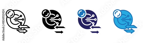 Cryptocurrency Icon Multi Style Vector Illustration