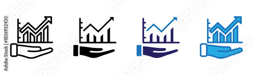 Stock Market Icon Multi Style Vector Illustration
