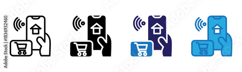 Online Icon Multi Style Vector Illustration