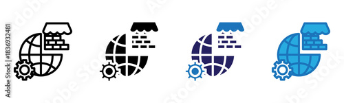 Emerging Market Icon Multi Style Vector Illustration