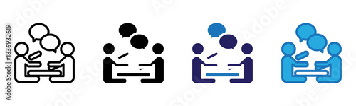 Discussion Icon Multi Style Vector Illustration