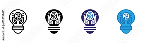 Inspiration Icon Multi Style Vector Illustration