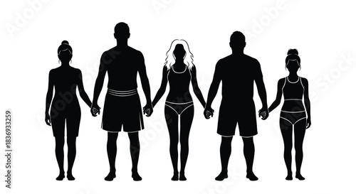 Diverse group of people holding hands in unity