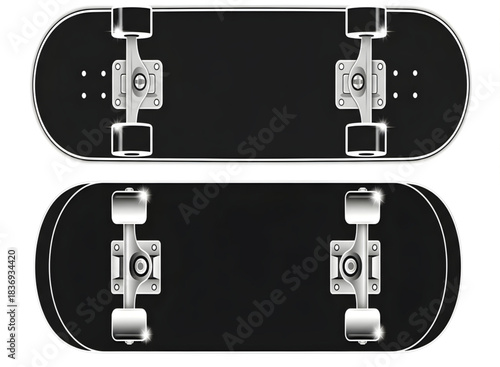 Skateboard on white background