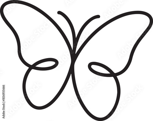 Butterfly vector linear icon. Butterfly one line in one line vector. Linear outline design of butterflies.one line  vector illustration  with out background