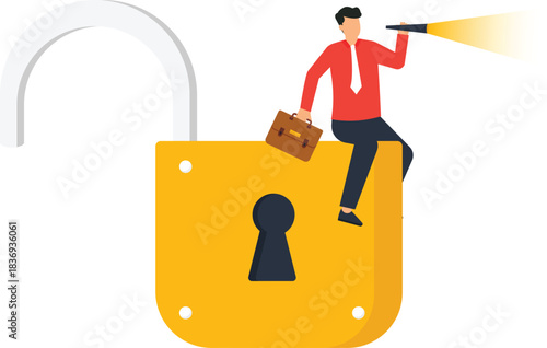 Businessman with rocket boots launching from hole career growth startup boost business success innovation concept technology advancement escaping challenge moving up