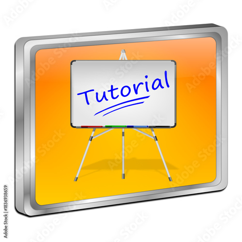 Tutorial Button - 3D illustration