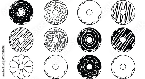 Colorful donuts with various toppings and glazes