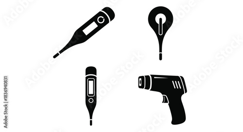 Various temperature and heat tools icons