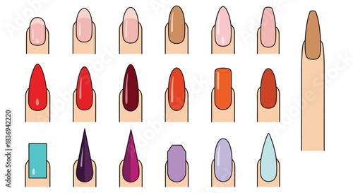 Vibrant nail polish colors on manicured fingers for beauty and fashion