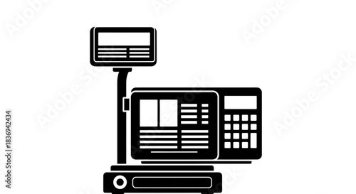 Modern cash register with digital display